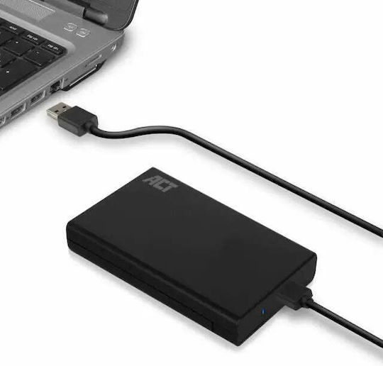 Intronics Твърд диск кутия 2.5" SATA III с връзка USB 3.2 в Черен цвят
