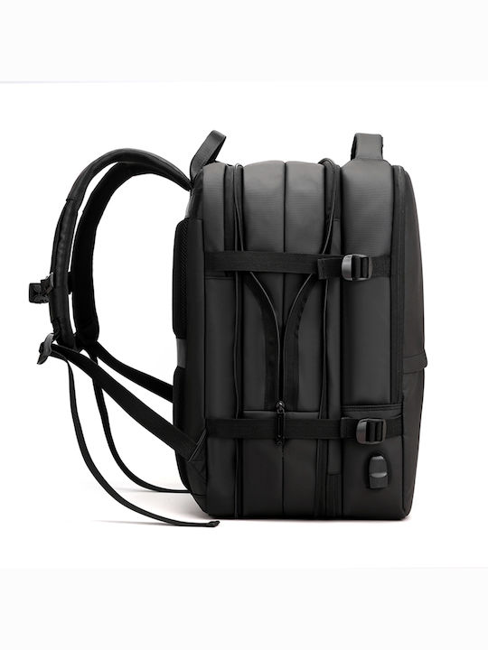 Playbags Collection Αδιάβροχη Τσάντα Πλάτης για Laptop με Θύρα USB σε Μαύρο χρώμα