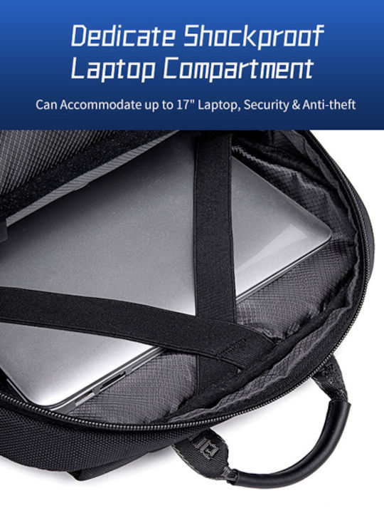 Arctic Hunter Αδιάβροχη Τσάντα Πλάτης για Laptop 17" με Θύρα USB σε Γκρι χρώμα B00544-GY
