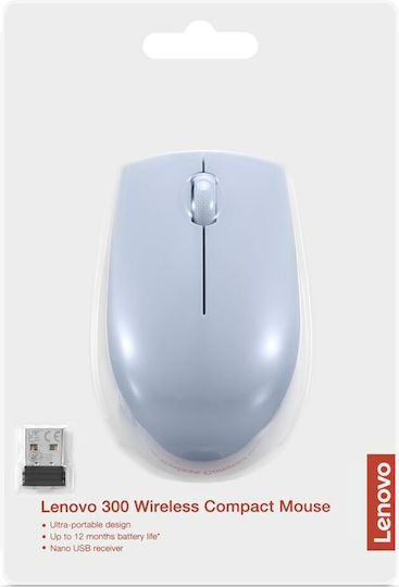 Lenovo 300 Wireless Compact Mouse Wireless Mini Mouse Frost Blue