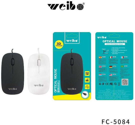 Weibo FC-5084 Ενσύρματο Ποντίκι Μαύρο