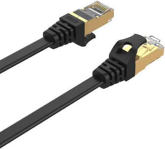 Unitek Flat S/FTP Cat.7 (10Gbps) Καλώδιο Δικτύου Ethernet 10m Μαύρο