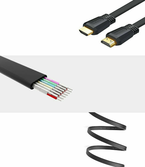 Ugreen Ed015 HDMI 1.4 High Speed 1080p 120Hz Cable HDMI male - HDMI male 5m Μαύρο