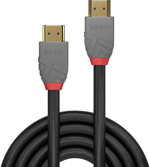 Lindy Anthra Line HDMI 2.0 Premium High Speed 4K 60Hz HDR Cable HDMI male - HDMI male 1m Μαύρο