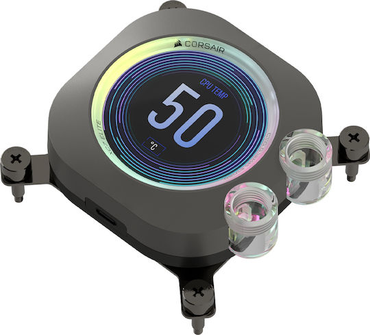 Corsair Icue Xc7 Rgb Elite Lcd CPU Water Block Μαύρο