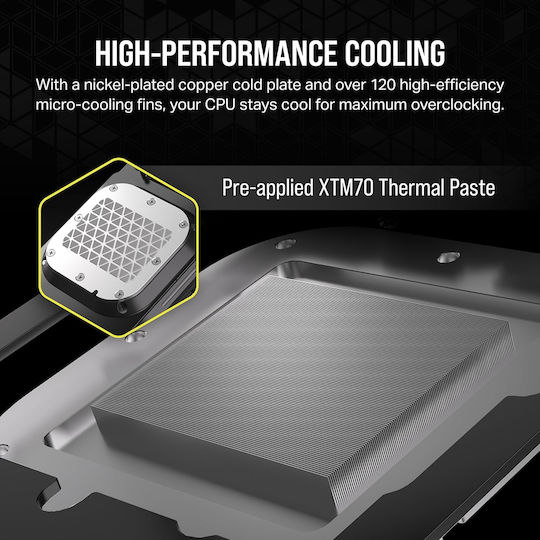 Corsair Icue Xc7 Rgb Elite Lcd CPU Water Block Μαύρο