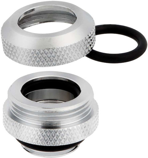 Corsair Hydro X Series XF Hardline 12mm OD Fitting Four Pack Fittings Silver