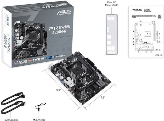 Asus PRIME A520M-R Motherboard Micro ATX με AMD AM4 Socket 90MB1H60-M0EAY0