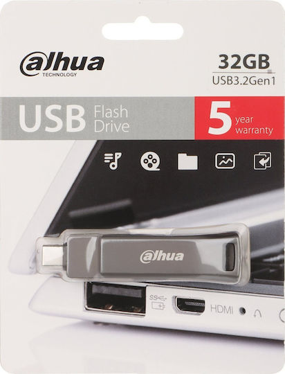 Dahua 32GB USB 2.0 Stick with connection USB-A & USB-C Black