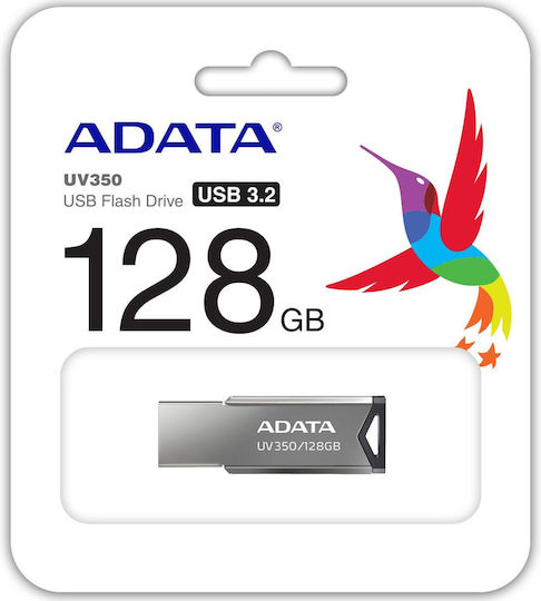 Adata Uv350 128GB USB 3.2 Stick Ασημί