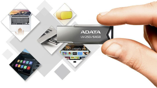 Adata Uv250 32GB USB 2.0 Stick Μαύρο