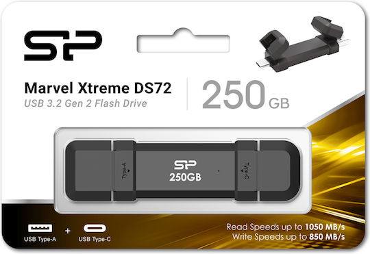 Silicon Power 250GB USB 3.2 Stick with connection USB-A & USB-C Black