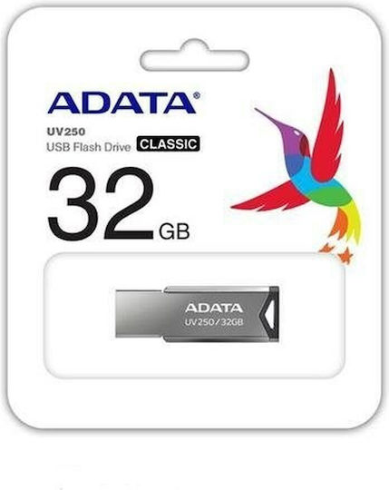Adata Uv250 32GB USB 2.0 Stick Μαύρο