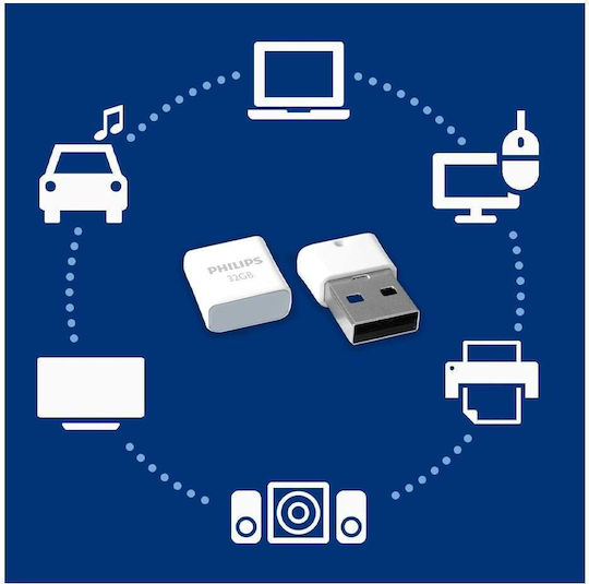 Philips Pico 32GB USB 2.0 Stick Γκρι