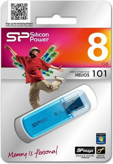 Silicon Power Helios 101 8GB USB 2.0 Stick Μπλε