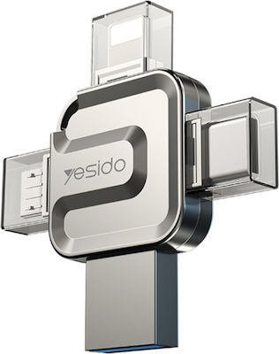 Yesido 128GB USB 2.0 Stick με σύνδεση Lightning Γκρι