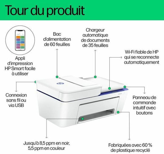 HP DeskJet 4230e Farbiges Alles in einem Tintenstrahl 60K30B
