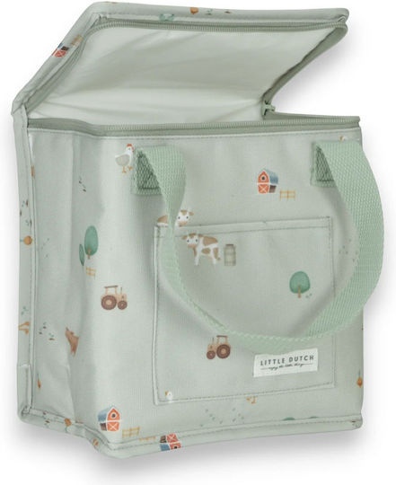 Little Dutch Little Farm School Insulated Hand Lunch Bag Green 20x12x21.5cm
