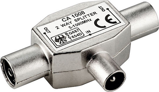 Lz Konverter Koaxial männlich zu Koaxial 2x weiblich Silber 10Stück 01.104.0059