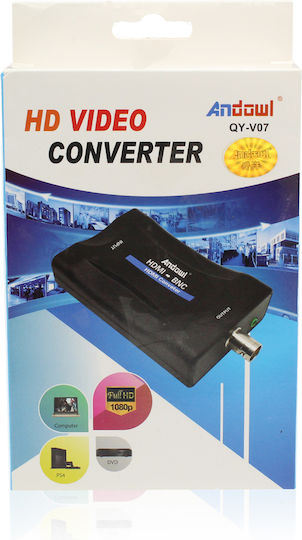 Andowl QY-V07 Μετατροπέας HDMI female σε BNC female 1τμχ