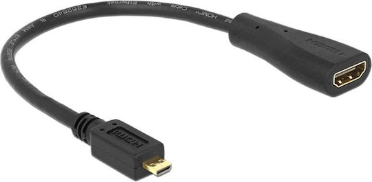 DeLock Конвертор micro HDMI мъжки към HDMI женски Черен 1бр 65391