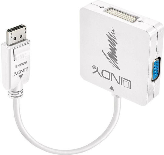 Lindy Конвертор DVI-D / HDMI / DisplayPort / VGA мъжки към DVI-D / HDMI / DisplayPort / VGA женски Черен 1бр 41028