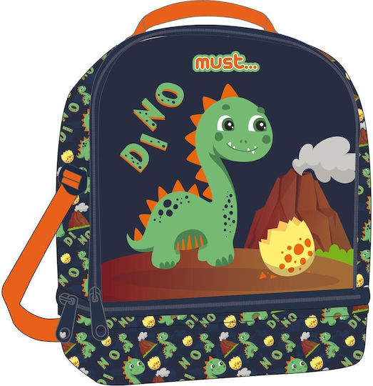Must Team Yummy Kinder Lunchtasche Isoliert 7l Blau Dinosaurier 22x16x28cm