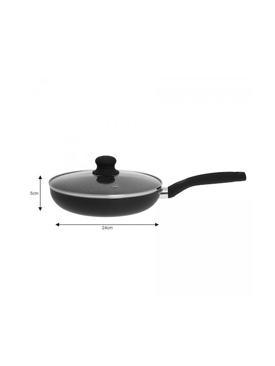 KING Hoff Pan With Lid made of Aluminum with Non-Stick Coating 24cm
