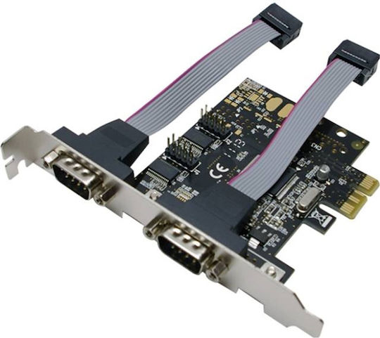 LogiLink Κарта PCIe в 2 порта RS232 DB9 Сериен