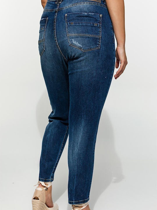 Edward Jeans Blugi pentru femei cu croială boyfriend Blue