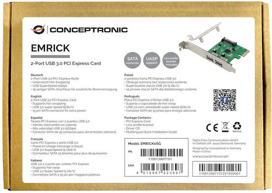 Conceptronic Κάρτα PCIe σε 2 θύρες USB 3.0