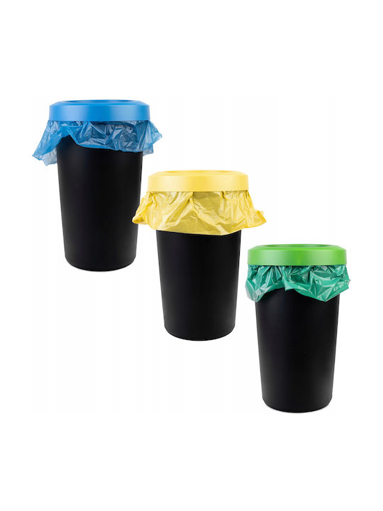 Kadax Coș de Reciclare Plastic Negru 25lt 3buc