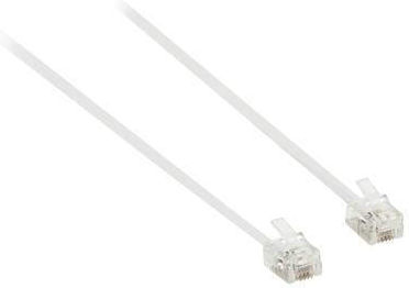 Central Flat Telephone Cable RJ11 6P4C 6m White (010177ΜW)