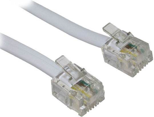 Powertech Spirală Cablu Telefon RJ10 4P4C 2m Gri (CAB-T018)