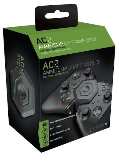 Gioteck AC-2 AMMO Clip Charging Station for 2 controllers Xbox Series X/S Black
