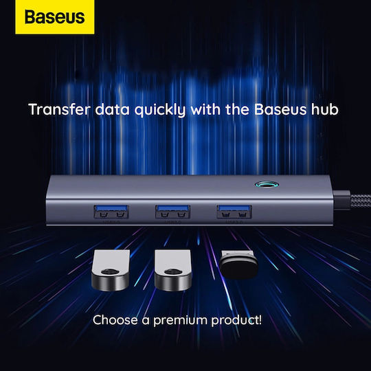 Baseus 7in1 UltraJoy USB-C Docking Station with HDMI 4K PD Ethernet Gray