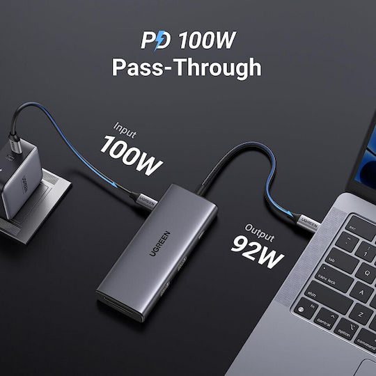 Ugreen Cm498 USB-C / USB-A Docking Station with 4K PD Black
