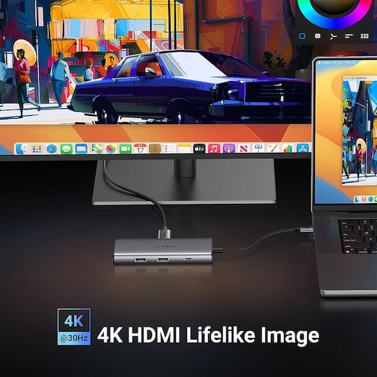 Ugreen Cm498 USB-C / USB-A Docking Station with 4K PD Black