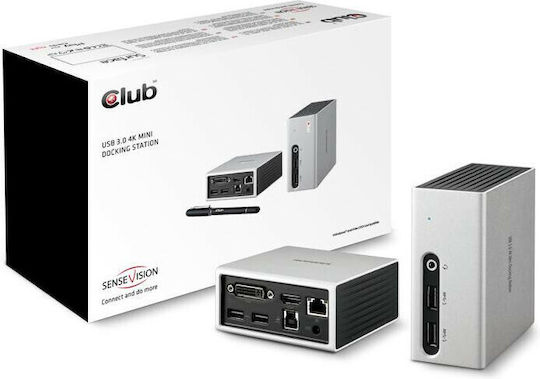 Club3D SenseVision USB 3.0 4K UHD Mini USB-A Docking Station με 4K PD Ethernet Λευκό