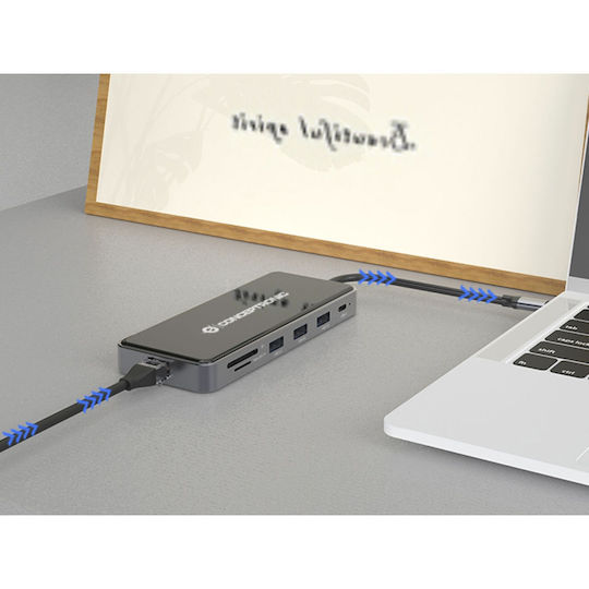 Conceptronic USB-C Docking Station με HDMI 4K PD Ethernet και συνδεση 2 Οθονών Μαύρο (DONN15G)