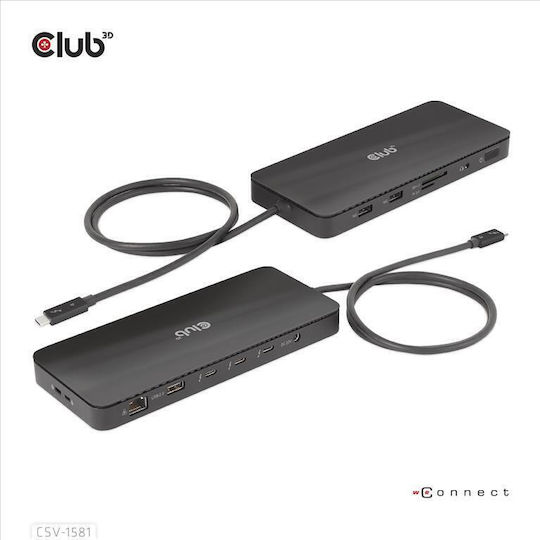 Club3D Thunderbolt 4 Докинг станция с 4K Ethernet Черен (CSV-1581)