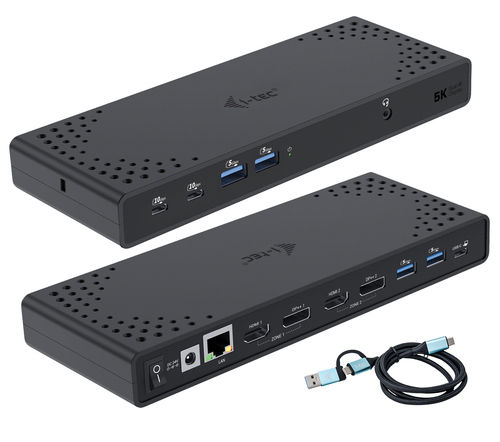 i-tec USB-C Docking Station με HDMI/DisplayPort 4K PD Ethernet και σύνδεση 2 Οθονών Μαύρο (CADUA4KDOCKPDL2)