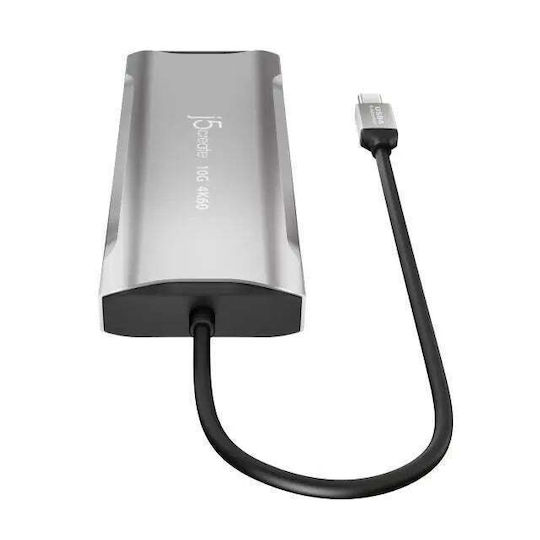 J5 Create USB-C Докинг станция с HDMI/DisplayPort 4K PD Етърнет Сив (JCD397-N)