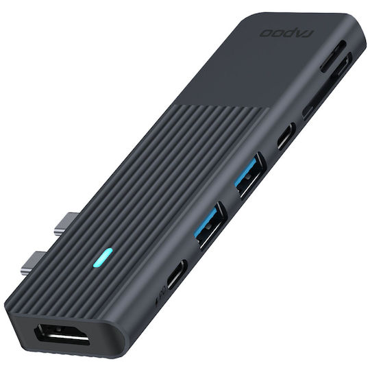 Rapoo USB-C / USB-A Docking Station mit 4K PD Ethernet Gray (11411)