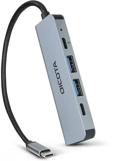 Dicota USB-C Docking Station με HDMI 4K PD Ασημί (D32060)