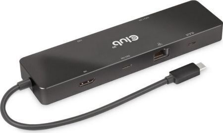 Club3D USB-C Stație de andocare cu HDMI 4K PD Ethernet și conexiune 2 monitoare Negru (CSV-1584)