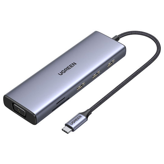 Ugreen CM498 USB-C Docking Station mit HDMI 4K PD Ethernet und Verbindung 2 Monitore Blau