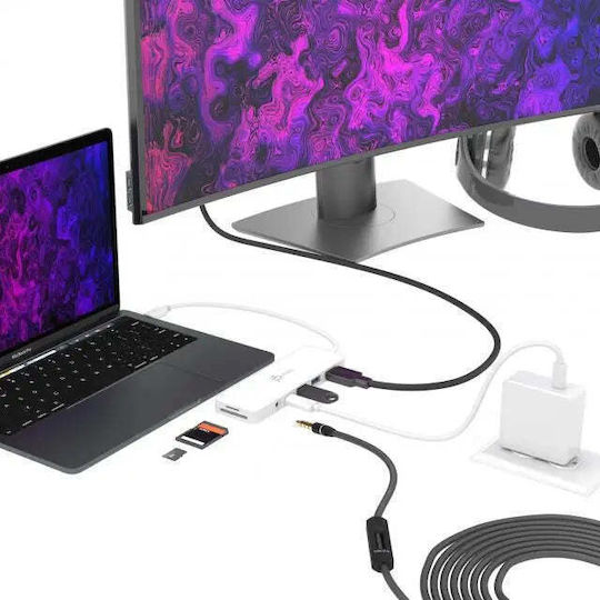 J5 Create USB-C Docking Station με HDMI 4K PD Λευκό (JCD373-N)