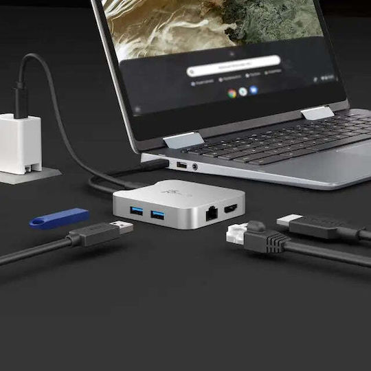J5 Create USB-C Docking Station με HDMI 4K PD Ethernet Ασημί (JCD391-N)