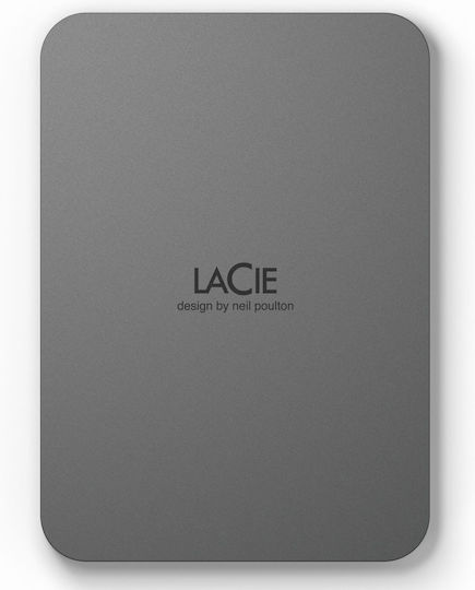 Lacie Mobile Drive Secure USB-C 3.0 / 3.1 / 3.2 Εξωτερικός HDD 2TB 3.5" Space Grey